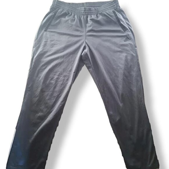 ADIDAS Grey Black White Climalite Snap Bottom Track Pants - Picture 1 of 3